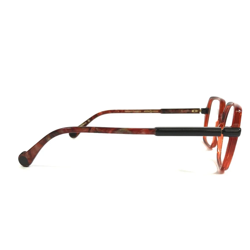 Etnia Barcelona Eyeglasses Frames SIMA OG Orange Black Dark Clear 52-15-138